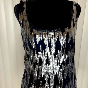 Calvin Klein Sequin Tank Top in Black